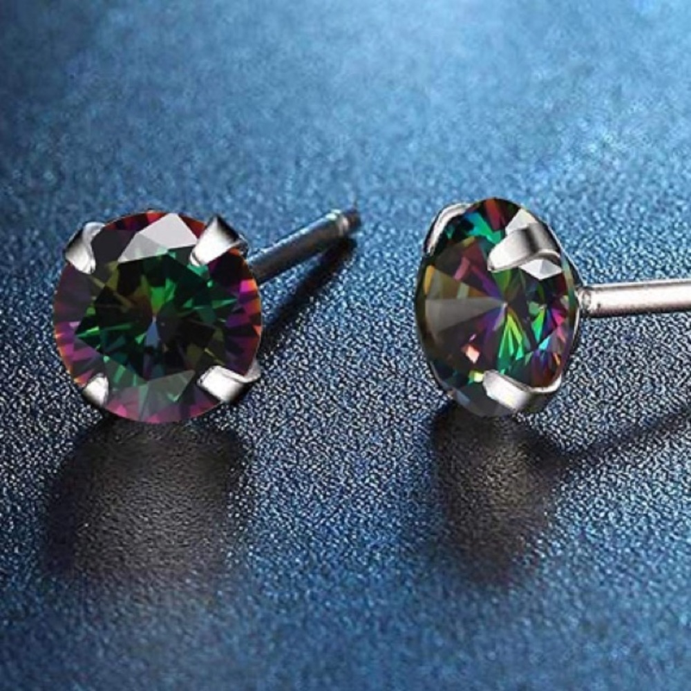 4MM Rainbow Quartz Earrings